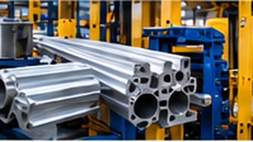 Aluminum extrusion profiles at an industrial extrusion line