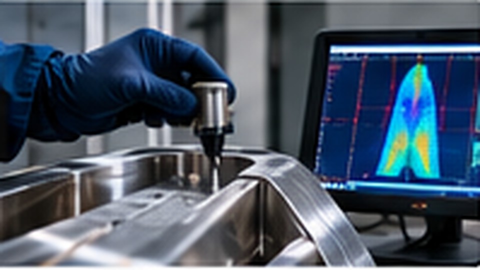 NDE and NDT quality inspection using a probe on a manufactured metal component